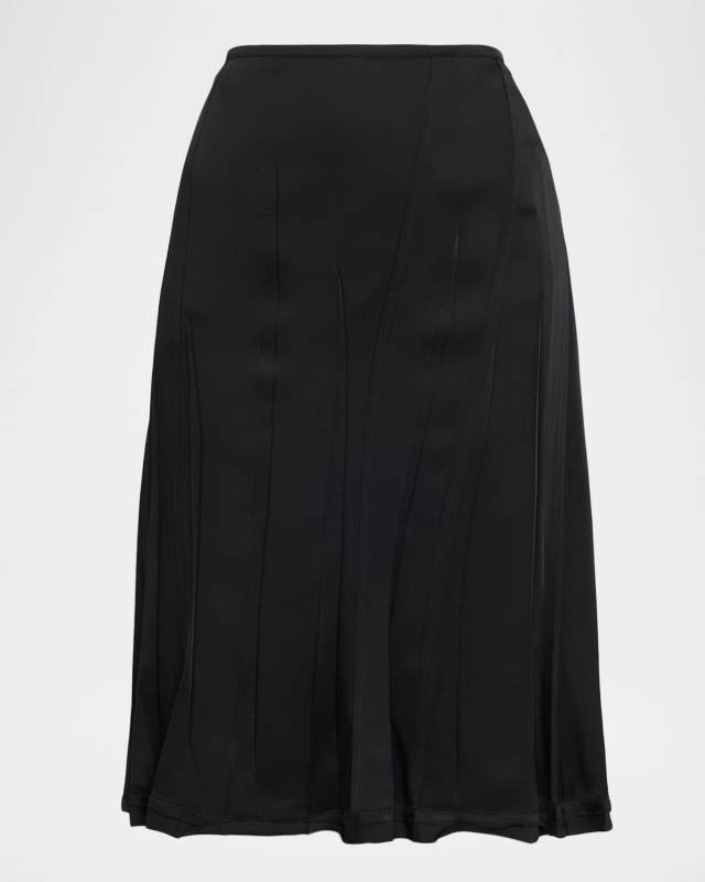 Fluid Raw-Edge Trimmed Skirt